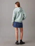 Sweat à capuche en coton éponge avec logo brodé - vert jade clair